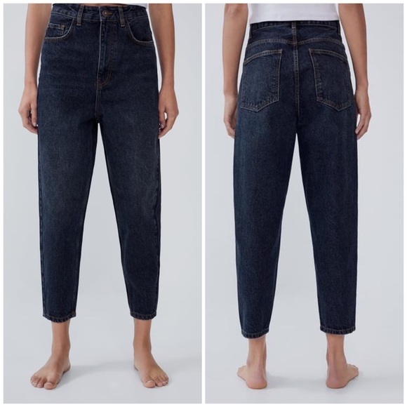 Zara | Tapered Hi Rise jeans Carrot Fit Mom Jeans Size 4 NEW - Picture 2 of 8